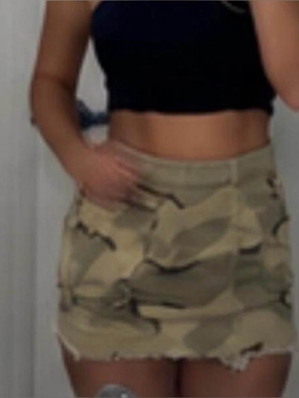 Thrifted camo mini skirt - XS
